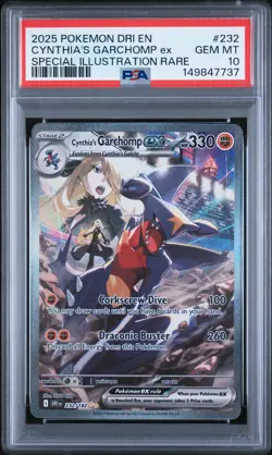 2025 POKEMON DRI EN-DESTINED RIVALS #232 CYNTHIA'S GARCHOMP EX PSA 10 - Image 1