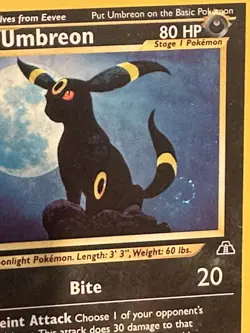 Umbreon 13/75 Neo Discovery Holo SWIRL Pokemon - Image 2
