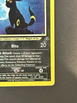 Umbreon 13/75 Neo Discovery Holo SWIRL Pokemon - Image 5