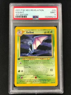 Pokemon 2001 Golbat 1st 29/64 Neo PSA 9 - Image 1