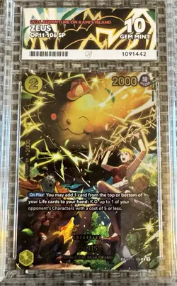 2026 Adventure On Kamis Island Foil Zeus OP11 Sp Card One Piece TCG English - Image 1
