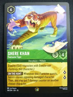 Shere Khan Fearsome Tiger 88/204 - Lorcana Card #4F7 - Image 1