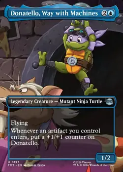 Donatello, Way with Machines Borderless 197 Magic: The Gathering TMNT Regular NM - Image 1