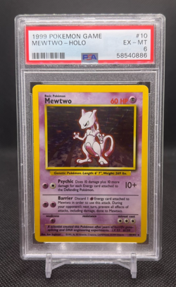 1999 Pokemon Game Mewtwo-Holo #10 PSA 6 - Image 1