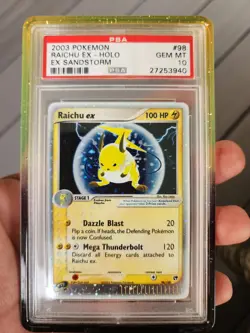 2003 Pokemon Raichu EX Holo - EX Sandstorm #98 PSA 10 - POP-106 - Image 1