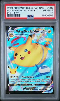 Flying Pikachu Vmax #007 2021 Pokemon Celebrations Full Art PSA 10 - Image 1