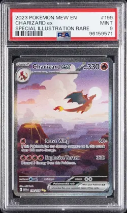 2023 POKEMON MEW EN-151 SPECIAL ILLUSTRATION RARE #199 CHARIZARD EX PSA 9 - Image 1