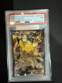 Pikachu EX XY124 | XY Black Star Promo | PSA 7 | Red & Blue Collection - Image 1