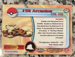 Pokemon Topps Chrome Arcanine #59 NM - Image 2