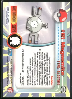 Topps TV Animation Edition Magnemite #81 Foil Blue Logo Pokemon Lightly Played - Image 2