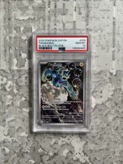 2025 POKEMON BLACK BOLT POKEMON CENTER ETB PROMO SVP #209 THUNDURUS PSA 10 - Image 1