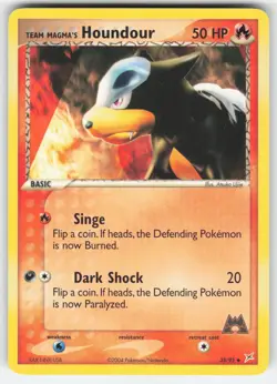 Team Magma's Houndour 35/95 Uncommon Team Magma vs Team Aqua Pokemon MP - Image 1