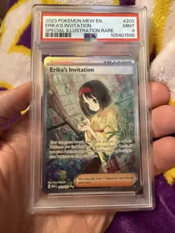 2023 Pokemon 151 Erika's Invitation SIR #203/165 PSA 9 MEW EN - Image 1