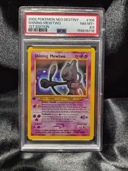 2002 Pokemon 1st Edition Shining Mewtwo 109/105 Neo Destiny Holo PSA 8.5 - Image 1