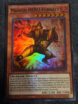 Yugioh Masked HERO Furnace MZMU-EN015 Super Rare 1st Edition NM Maze Of Muertos - Image 1