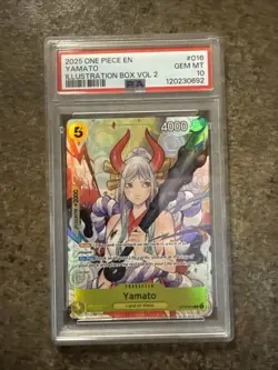 2025 ONE PIECE PROMO YAMATO #016 ILLUSTRATION BOX VOL 2 PSA 10 GEM MINT - Image 1