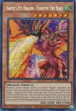 Harpie's Pet Dragon - Fearsome Fire Blast Legendary Duelists: Season 3 NM YuGiOh - Image 1