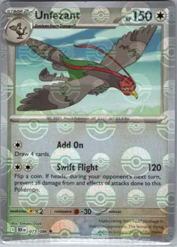 Unfezant (Poke Ball Pattern) 073/086 SV: Black Bolt - Pokemon Card - NM - Image 1