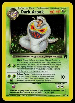 Pokemon Card - Dark Arbok Team Rocket 2/82 Holo Rare - Image 1