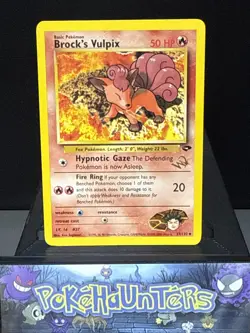Pokemon Card Brock's Vulpix 37/132 Wizard Gold W Stamp Promo Near Mint - Image 1