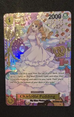 One Piece Card Game TCG SP Card Charlotte Pudding OP03-112 Special Rare ENGLISH - Image 3