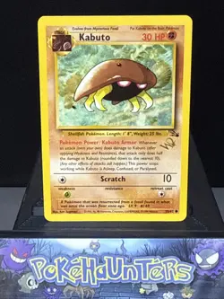 Pokemon Card Kabuto 50/62 Gold W Stamp Promo Fossil Promo WOTC Near Mint - Image 1