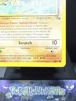 Pokemon Card Kabuto 50/62 Gold W Stamp Promo Fossil Promo WOTC Near Mint - Image 4
