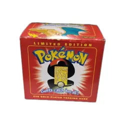 Pokemon Charizard 23K Gold Plated Trading Card 1999 Burger King Pokeball Toy - Image 1
