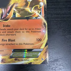 Pokemon Charizard EX 11/106 Flashfire Ultra Rare Holo Card - Image 4