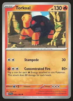 SV01: Scarlet & Violet Base Set Torkoal #035/198 Uncommon Pokemon Card - Image 1
