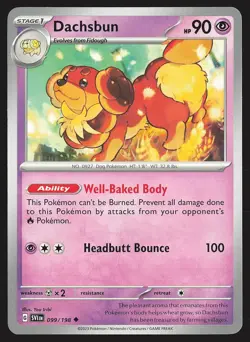 SV01: Scarlet & Violet Base Set Dachsbun #099/198 Uncommon Pokemon Card - Image 1