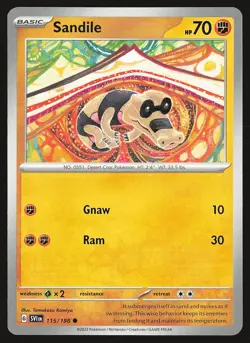 SV01: Scarlet & Violet Base Set Sandile #115/198 Common Pokemon Card - Image 1