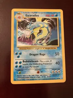Gyarados 6/102 Base Set Unlimited Holo Rare Pokemon TCG Card LP - Image 1
