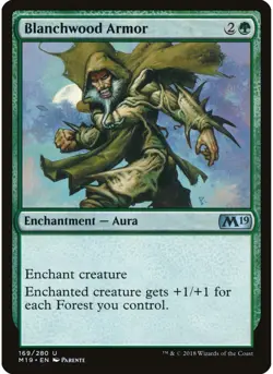 Blanchwood Armor 169 MTG NM - Core Set 2019 - Image 1