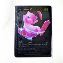 Pokemon Mew V Black Foil Holo Textured Fan Art Card Nintendo Pokemon TCG - Image 1