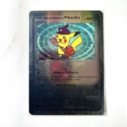 Pokemon Special Delivery Pikachu Silver Foil Holo Textured Fan Art Card Nintendo - Image 1