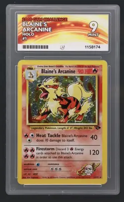 Graded ACE 9 - Blaine's Arcanine - 1/132 - Gym Challenge - Pokemon - Image 1
