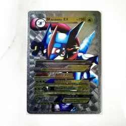 Pokemon Mega M Ash Greninja EX Silver Foil Holo Textured Fan Art Card Nintendo - Image 1