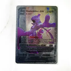 Pokemon MewTwo & Mew GX Silver Foil Holo Textured Fan Art Card Nintendo - Image 1