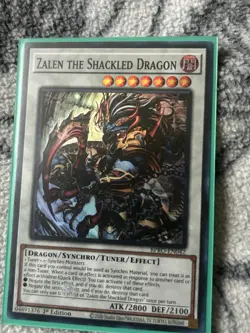 Konami Yu-Gi-Oh! TCG Zalen the Shackled Dragon Super Rare Holo 1st Ed Burst - Image 1