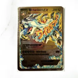 Pokemon Mega Mcharizard EX Gold Foil Holo Textured Fan Art Card Nintendo - Image 1