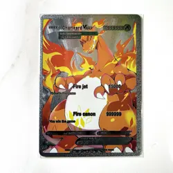 Pokemon Charizard Vmax Silver Foil Holo Textured Fan Art Card Nintendo - Image 1