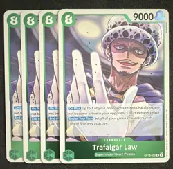 Playset Bandai One Piece TCG Trafalgar Law OP16-030 Green English x4 - Image 1