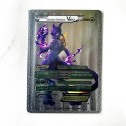 Pokemon Shadow Mewtwo Vmax Silver Foil Holo Textured Fan Art Card Nintendo - Image 1