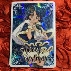 SAILOR MERCURY MIZUNO AMI Sailor Moon Holo Merry Christmas Anime Card - Image 1