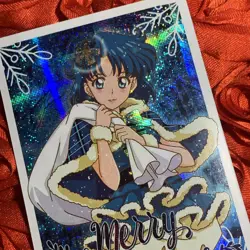 SAILOR MERCURY MIZUNO AMI Sailor Moon Holo Merry Christmas Anime Card - Image 5