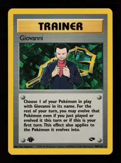 Giovanni 104/132 1st Edition Rare Gym Challenge Pokemon Cards - Image 1