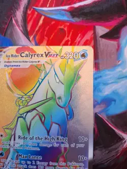 Pokemon TCG Ice Rider Calyrex VMAX Holo Rainbow Rare Card 202/198 Chilling Reign - Image 3
