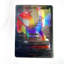 Pokemon Rainbow Charizard GX Silver Foil Holo Textured Fan Art Card Nintendo - Image 1