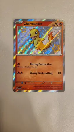 Pokemon TCG Charmander 109/091 SV: Paldean Fates Shiny Rare Holo Card - Image 1